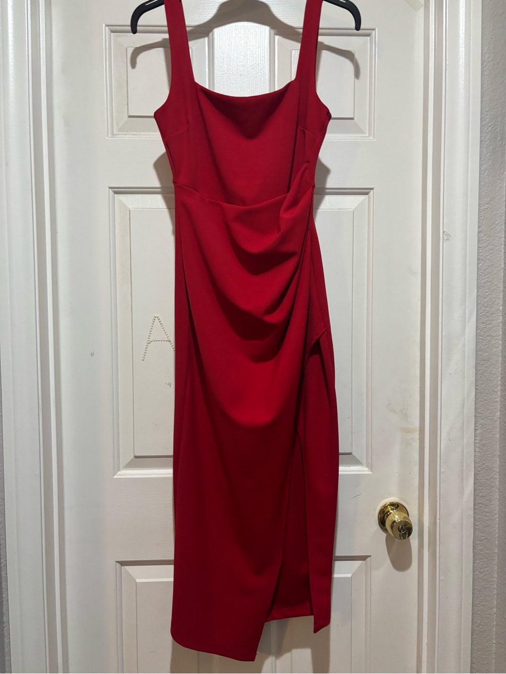 Lovely Day Red Draped Midi Dress